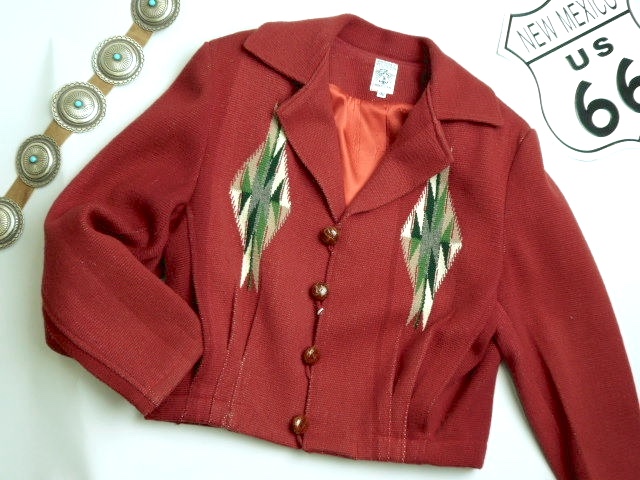 1990年代前半VINMTAGE】オルテガ 手織りチマヨ・ショートジャケット