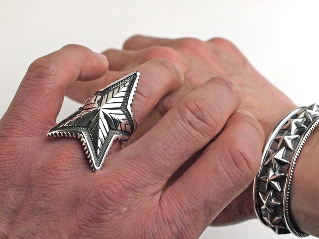 直輸入純正品 Cody Sanderson コディサンダーソン 01 0281 デップ スター スクエアリング スターリングシルバー アメリカ製